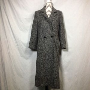 Women’s Black/Gray Double Breasted Maxi Coat, VTG